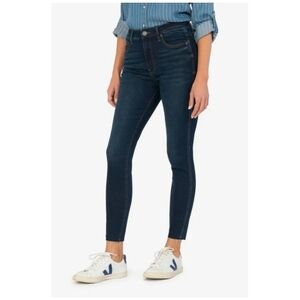 Sz 4 Kut from the Kloth Connie Fab Ab Ankle Skinny Raw Hem Indigo Wash Jeans